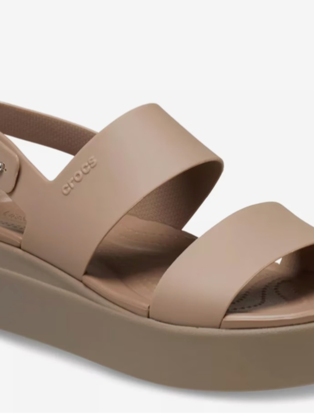 CROCS Brooklyn Low Wedge LiteRide in Taupe Size 8